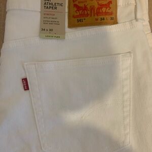 Levi's White Athletic Taper Jeans